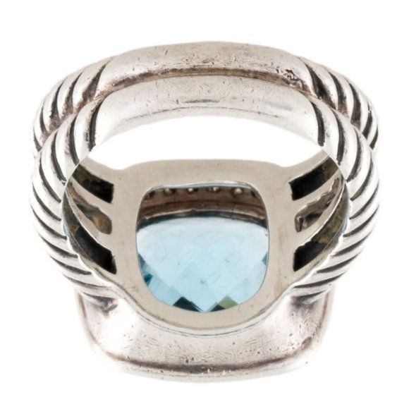 DAVID YURMAN STERLING SILVER DIAMOND & TOPAZ ALBION COCKTAIL RING - Picture 6 of 6